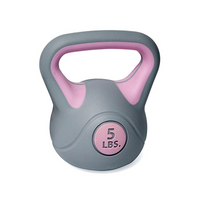 PurAthletics Kettle Bells - 5 lbs. - Grey/Pink-Cement filled