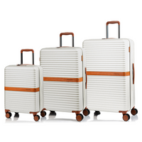 Champs - Vintage II Ensemble de Bagages 3 Pièces - Ivoire-Système d'expansion sur toutes les mallettes