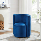 Modway - Della Performance Velvet Tissu Chaise pivotante - Marine-Tissu résistant aux taches durable