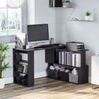 HOMCOM - Bureau en l - 47,25 po L x 43,25 po l x 29,25 po H - noir-Rotation à 360 degrés, formes multiples pour répondre à différents besoins