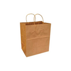 Eddie's 100% Recycled Kraft Shopper Paper Bag - 10" x 7" x 12" - Kraft - 100 Pack (226201-100)-100% Recycled Kraft Paper Shopping Bags