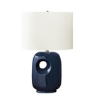 Monarch Specialties 26" H Contemporary Table Lamp - Blue Ceramic / Ivory / Cream Shade-Contemporary 26"h table lamp featuring a sleek blue ceramic base with a stylish cut-out design, perfectly blending modern aesthetics with functionality to brighten up any living room, office, or bedroom