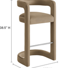 Modway - Winslow Performance Velvet Tabouret de bar - Taupe-Tissu de velours Performance