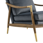 Modway - Langford Performance Velvet Fauteuil d’accent - Noyer bleu cadet-8