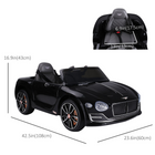 Aosom - voiture électrique radiocommandée 12v bentley licenciée pour enfants, jouet à conduire pour tout-petits cadeau - noir-Démarrage en douceur à basse vitesse, permettant à votre enfant de réagir rapidement aux situations imprévues 