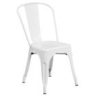 30'' Round White Metal Indoor-Outdoor Table Set with 2 Cafe Chairs [CH-51090TH-2-18CAFE-WH-GG]-4