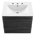 Modway - Render Support mural de 24" Vanette de salle de bain - Blanc charbon-Bassin d’évier en céramique