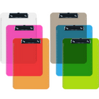 Davis Group - Presse-papiers en plastique avec clip à profil bas lettre - couleurs fluo translucides assorties - Paquet de 6-Les planchettes sont fabriquées en plastique moulé par injection résistant et durable et présentent des bords lisses
