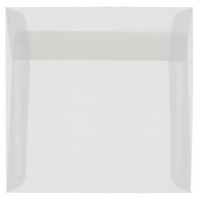 JAM Paper Enveloppes carrées translucides de 9,5 x 9,5 po, incolore, 50/paquet-Enveloppes en papier translucide clair