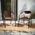Chaise de restaurant empilable en rotin brun foncé pour l’intérieur et l’extérieur (TLH-037-DK-BN-GG)-4