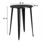 Table ronde de hauteur bar en métal noir antique et or de 30 po pour l’intérieur et l’extérieur (CH-51090-40-BQ-GG)-30 larg. x 30 prof. x 41 haut. (po)