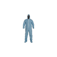 Dupont – Combinaison de protection personnelle avec capuche et chaussons, TemPro, bleu, très grand, 10/paquet (TM122S-XL)-Matériau : TemPro