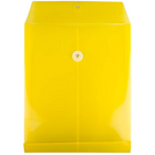 JAM Paper - Enveloppes en plastique avec fermeture à bouton et cordon - Lettre à extrémité ouverte - 9,75 x 11,75 - Jaune - Paquet de 12-Taille: 9,75 x 11,75 pouces