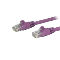 StarTech Câble de raccordement Ethernet Cat6 avec connecteurs antiaccrochements RJ-45, 150 pi, violet (N6PATCH150PL)-Protecteurs de pinces pour connecteur RJ-45 empêchent le câble de s’accrocher ou de briser pendant l’installation