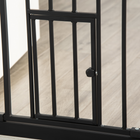 PawHut 41" Pet Gate with Walk Through Door - Black-Solid sprayed steel frame with a lead-free treated surface for security
