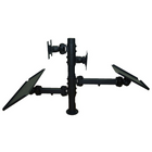 TygerClaw – Support double moniteur pour bureau pour point de vente avec 2 plateaux pour clavier, 20,9 x 35,1 x 11,8 (po), noir-Support pour bureau de taille moyenne