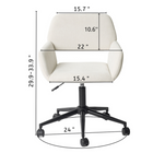 Homy Casa - Chaise de bureau pivotante avec roulettes, Tissu beige-Revêtement en tissu durable et facile à nettoyer.