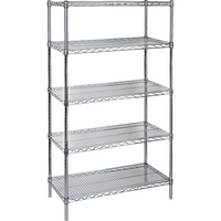 Kleton - Étagères Robustes En Treillis Chromaté, Tiers 5, 60po La X 86po H X 24po P-Profondeur 24po