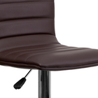 Flash Furniture – Tabouret de bar ajustable contemporain en vinyle brun et à pied chromé (CH920231BRN)-Siège pivotant
