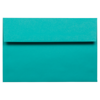 JAM Paper Enveloppes de pap. rec. avec ferm. gommée Brite Hue, format invitation, 5 1/2 x 8 1/8 po, bleu de mer, 100/paquet-Bleu de mer
