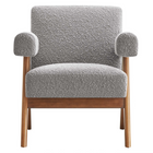 Modway - Lyra Tissu Boucle Fauteuil - Gris clair - Ensemble de 2-	Assemblée requise