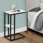 Monarch Specialties - 3675 Table D'Appoint - 25 po H/Marbre Blanc/Metal Noir-Assemblage requis: des instructions illustrees et tout le materiel sont fournis pour plus de commodite (des outils supplementaires peuvent être necessaires)