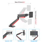 ShoppingAll - Support de bureau pour moniteur de jeu, entièrement réglable, à ressort à gaz, rouge-La tête VESA peut s'incliner de +90° à -85°, pivoter de 180°, tourner de 360° et se régler en hauteur grâce à un puissant bras pneumatique à ressort à gaz.