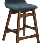 Modway - Juno Tabouret de comptoir - Tissu bleu marine - Ensemble de 2-Tabouret de comptoir en bois du milieu du siècle