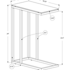 Monarch Specialties - 3000 Table D'Appoint - Metal Chrome Avec Verre Trempe Givre-Base robuste en métal chrome