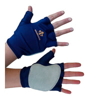 IMPACTO® 501-10 X-GR Paire Gant Antichocs, sans doigts, coussinet gel dans la paume, dos en nylon, paume avec cuir suédé-1
