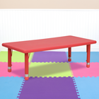 Flash Furniture – Table d’activités rectangulaire en plastique à hauteur réglable de 24 x 48 po, rouge-Les couleurs primaires soutiennent le développement de la petite enfance