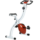 Soozier Foldable Exercise Bike with 8-Level Resistance and Wheels - Red-8-level adjustable magnetic resistance ensures smooth and silent workouts 