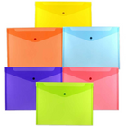 JAM Paper - Enveloppes en plastique avec fermeture à bouton-pression, livret lettre, 9 3/4 po x 13 po, couleurs poly variées, pa-18 enveloppes en plastique avec fermeture à bouton-pression : 3 x rouge, 3 x vert, 3 x  bleu, 3 x mauve,3 x jaune et 3 x incolore