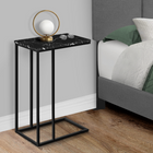 Monarch Specialties - 3763 Table D'Appoint - 25 po H/Marbre Noir/Metal Noir-Assemblage requis: des instructions illustrees et tout le materiel sont fournis pour plus de commodite (des outils supplementaires peuvent être necessaires)
