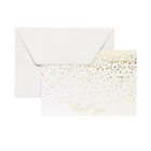 Mara-Mi - Note de remerciement - 3,5 x 5 - Point d’or - Paquet de 50-Cartes muettes de remerciement