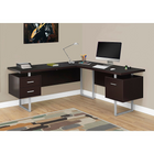 Monarch Specialties - 7305 Bureau 70 po - Espresso Cote Droit Ou Gauche-Le dessus de bureau flottante extra-large libère le dessus des unités de rangement pour les utiliser comme surfaces supplémentaires