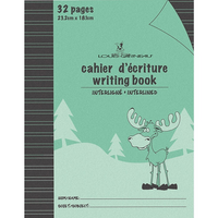 Louis Garneau Exercise Book, Interlined, 9-1/4" x 7-1/4", 32 Pages, Green, 48 Pack-Exercise book with interlined ruling, laminated covers and thick paper