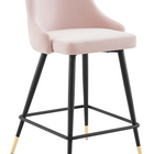 Modway - Adorn Performance Velvet Tabouret de comptoir - Rose-Tabouret de comptoir vintage moderne