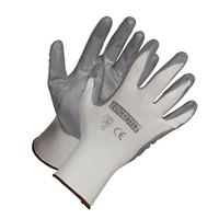 Forcefield - Gants revêtus de mousse de nitrile avec doublure en nylon, petit, gris / blanc-Objet général, nitrile sur gant en nylon