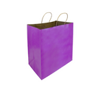Reliabag - Sac En Papier Avec poignees Torsadees, Violet, 14 po L X 10 po P X 15,75 po H, Paquet De 50-Fabrique en papier kraft violet de qualite superieure avec fond plat renforce.