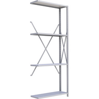 Metalware RK308 Boltless Shelving Unit, 4-Shelves, 36" x 12" x 88", Light Grey-Adjustable shelving system that provides high strength, yet economical storage capacity for your needs