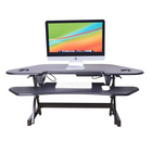 Rocelco 46" Corner Adjustable Desk Riser w/4AC+2USB - 1 USB-C - Black-Wide height range allows for optimal work positioning for people of all heights. 