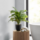 Monarch Specialties 17" Artificial Indoor Dracaena - Table - Black Pot-This potted indoor artificial plant features 20 adjustable lifelike green leaves that have a real-touch feel