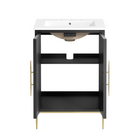 Modway - Awaken 24" Vanette de salle de bain - Blanc Noir-Construction en bois massif et MDF