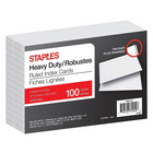 Staples - Cartes d'indexe réglées à usage intensif, 4 x 6-Blanc