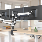 ShoppingAll Adjustable Triple Gas Spring Monitor Mount Desk Stand for 15"-32" Monitors - White-9