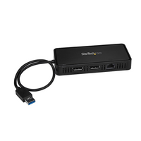 StarTech – Mini station d'accueil USB vers double DisplayPort avec LAN GbE, double 4K 60 Hz -Dotez votre ordinateur portable Mac ou Windows équipé de ports USB 3.0 d'une station d'accueil USB portable qui prend en charge le double affichage : 2 DisplayPort