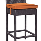 Modway - Lift Terrasse extérieure Tabouret de bar - Espresso Orange - Ensemble de 2-Cadre en aluminium revêtu de poudre