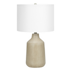Monarch Specialties - Luminaire - 24 po H Lampe De Table - Béton Beige - Abat-Jour Ivoire / Crème - Contemporain-En combinaison d'une inspiration vintage dans un style contemporain, cette lampe de table en béton beige, lisse et élégante, de 24 pouces de haut, avec un abat-jour tambour en tissu ivoire et surmontée d'un embout rond noir, attire l'attention dans tous les espaces
