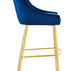 Modway - Discern Performance Velvet Tabouret de bar - Marine-Pieds en acier inoxydable en or brossé